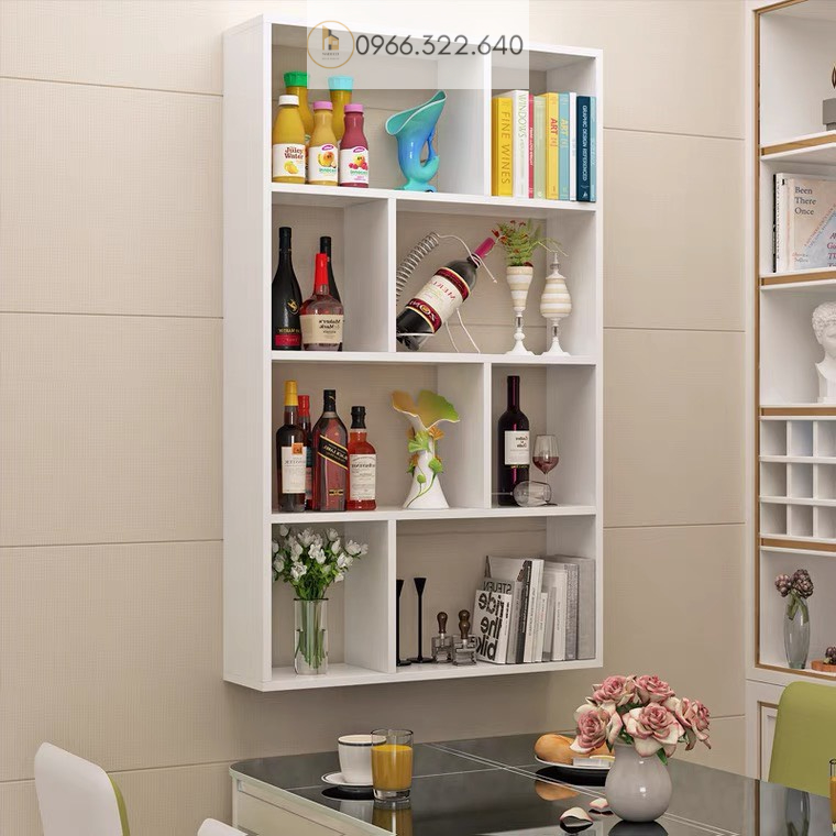Kệ sách kệ gỗ trang trí treo tường gỗ MDF nhập khẩu chống ẩm dễ dàng lắp ghép đầy đủ phụ kiện MS03 - NADECOR