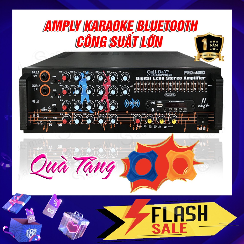 Ampli karaoke Amply nghe nhạc gia đình BLUETOOTH Cali.D&Y PRO-405D ( Tặng 1 dây AV và 2 Chống lăn Micro )