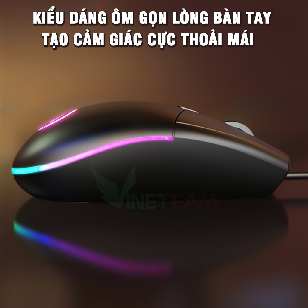 Chuột máy tính, chơi game có dây G3SE thiết kế nhỏ gọn, Led bao quanh đẹp mắt, DPI tùy chỉnh -dc4729