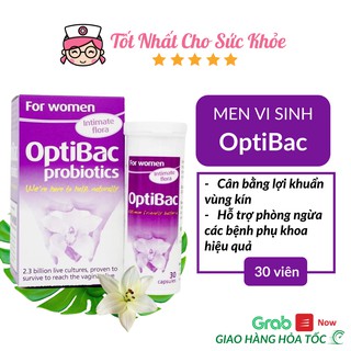 Men vi sinh phụ khoa OptiBac tím - Hộp 30 viên