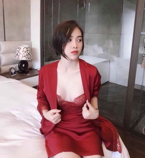 Set váy và choàng ngủ lụa