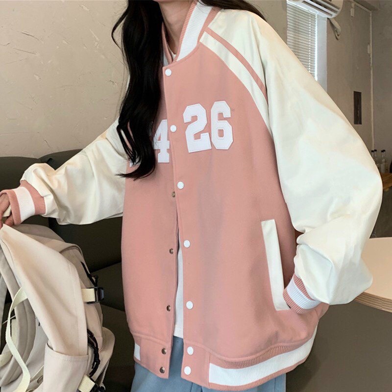 Áo Khoác Nhung Bomber Unisex  F426 , Áo khoác form rộng 2 lớp dày dặn - Miss Girl