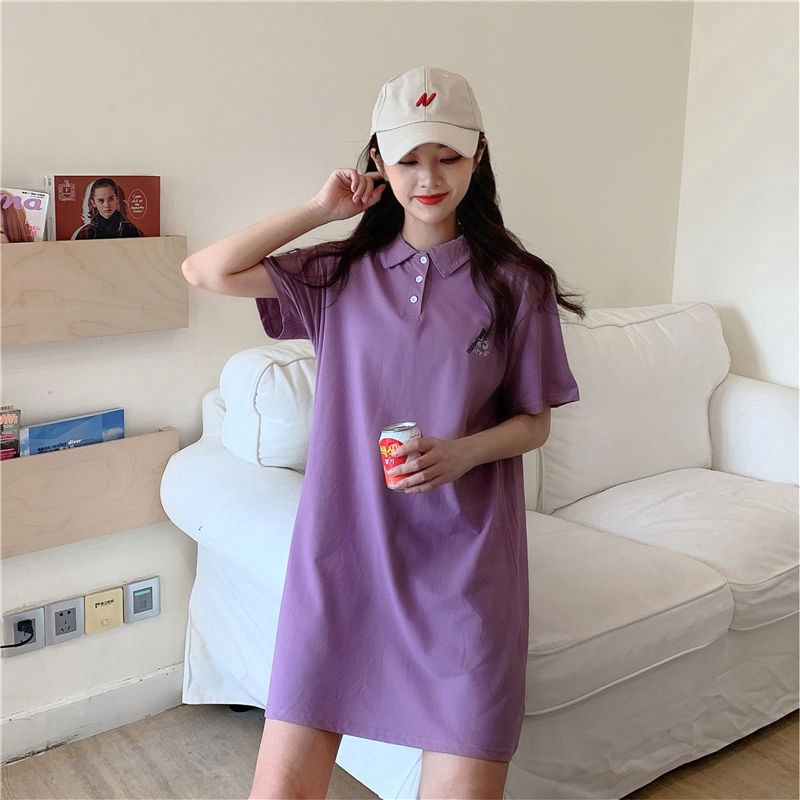 Đầm Thun Polo Ngắn Tay Form Rộng Phong Cách Năng Động Dành Cho Nữ | BigBuy360 - bigbuy360.vn