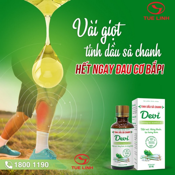 Tinh dầu sả chanh Devi Tuệ Linh [Chính hãng] - Khử mùi, khử khuẩn, tạo hương thơm, xua đuổi con trùng