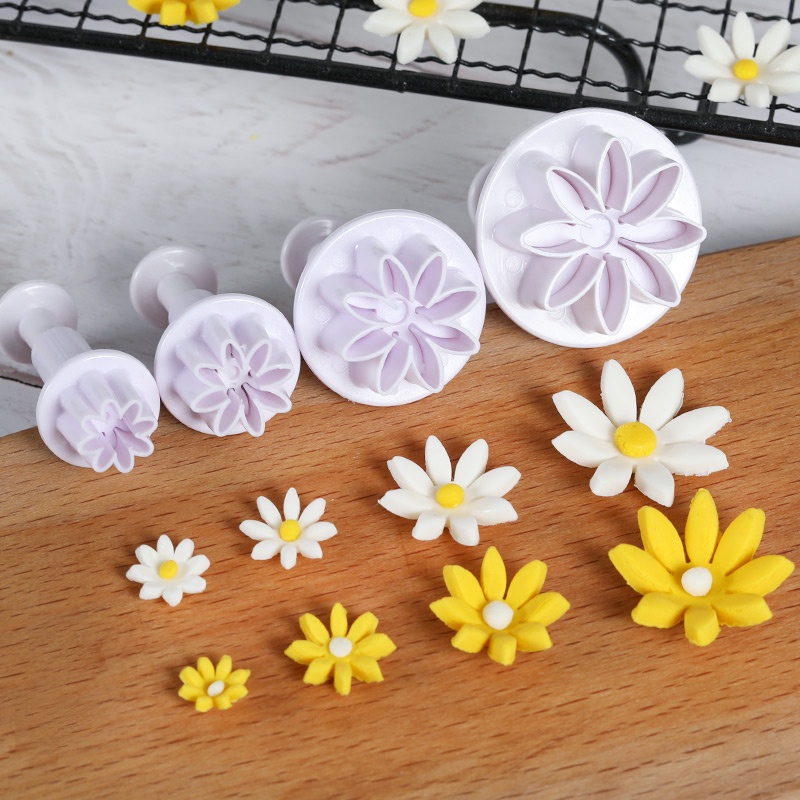 Set 4 Khuôn Làm Bánh Quy Hình Hoa Cúc Nhỏ diy