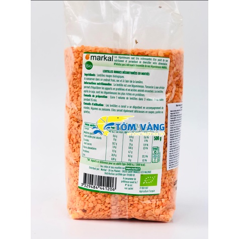 Đậu Lăng Hữu Cơ Markal 500gr - Tôm vàng