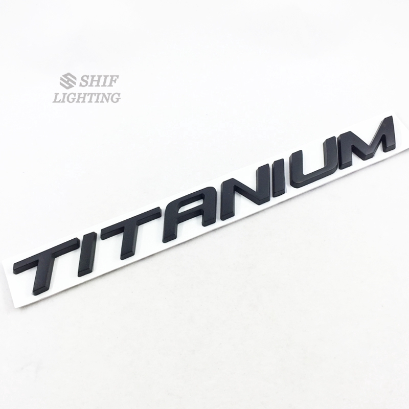 Logo TITANIUM bằng kim loại màu đen cho xe hơi FORD