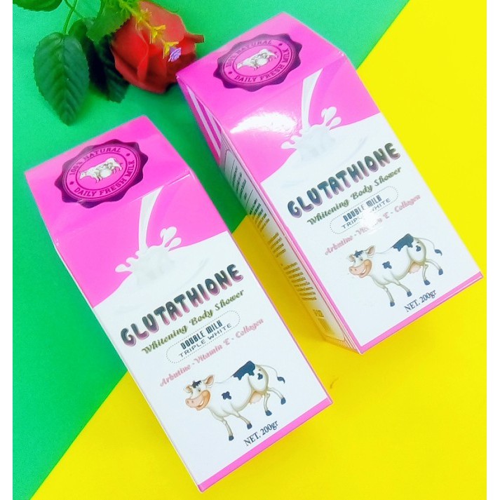 Tắm Trắng Bò Glutathione whitening Body Shower Double Milk