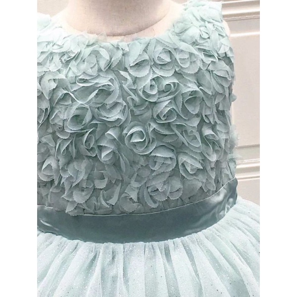 Váy công chúa bé gái HM họa tiết hoa 3D trên thân áo