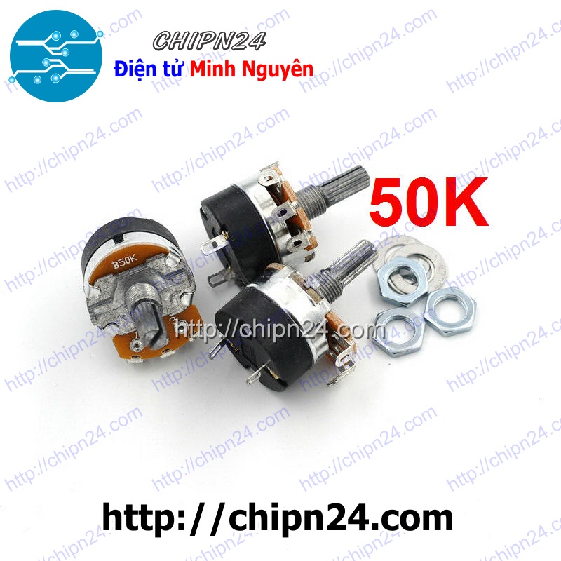 [1 CÁI] (F48) Volume WH138 50K 503 (Chiết áp công tắc, Biến trở máy nước nóng, đường kính 24MM)