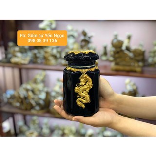 BỘ ẤM CHÉN BỌC ĐỒNG GỐM SỨ BÁT TRÀNG
