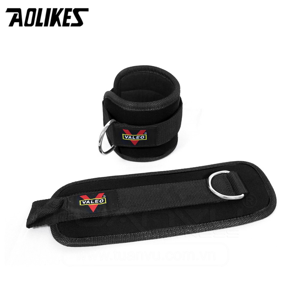 Đai móc cáp tập chân ⚡FREE SHIP⚡ Đai bảo vệ cổ chân tập gym có gắn móc Aolikes