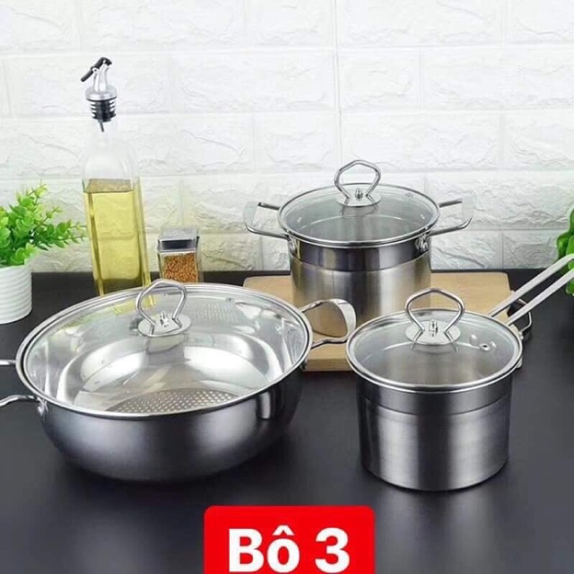 Bộ nôi inox 5 đáy