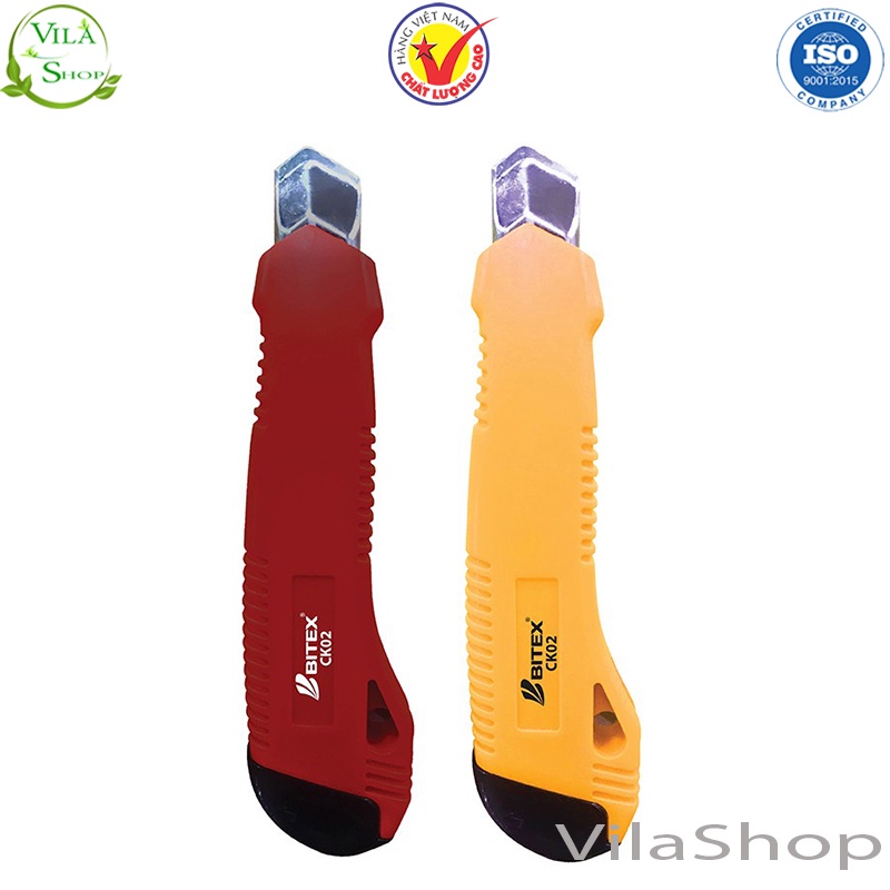Dao Rọc Giấy Loại To, Dao Cắt Đa Năng Chính Hãng Bitex Cutter Knife Ck02 (Tặng 2 Lưỡi Dự Phòng Trong Thân Dao)