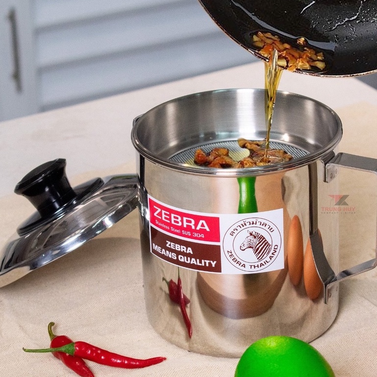 Ca nước Inox Có nắp- Vỉ Lược Zebra 151101 , hàng Thái Lan