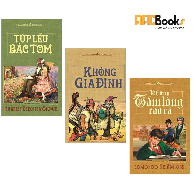 [Mã LT50 giảm 50k đơn 250k] Sách - Combo 3 cuốn: Túp lều bác Tôm, Không gia đình, Những tấm lòng cao cả - ML-VHTG01