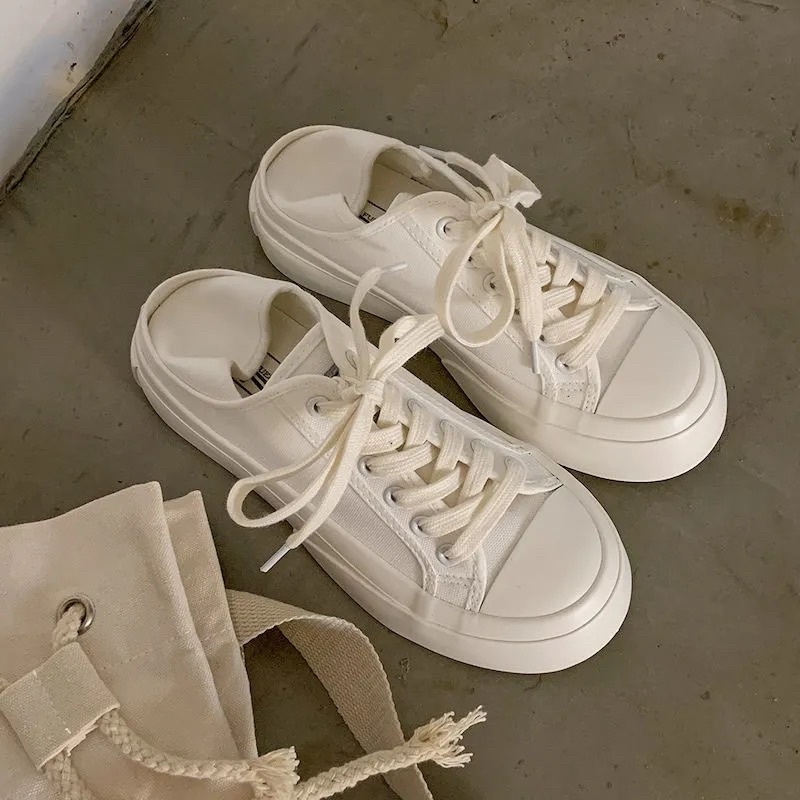 GIÀY ĐẠP GÓT ulzzang đế dày bánh mì vải canvas