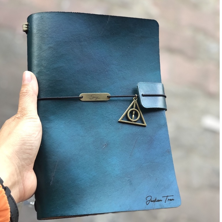 Sổ Tay Journal Traveller's Size A5 Da Thật - Handmade 100% - Khắc Tên, Logo Theo Yêu Cầu