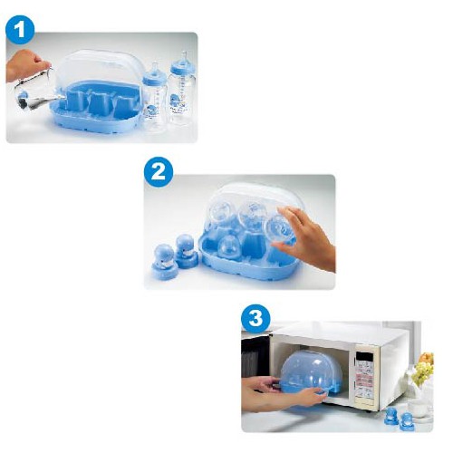 [TP.HCM MIỄN PHÍ GIAO HÀNG ] Dụng cụ chứa bình sữa để tiệt trùng trong lò vi sóng KU.KU DUCKBILL Ku3021