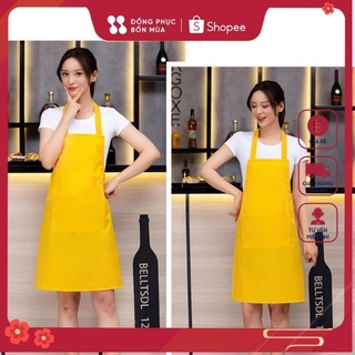 Mua Tạp dề phục vụ Nam Nữ chất liệu cao cấp  tạp dề kaki dày dặn sẵn hàng kèm video