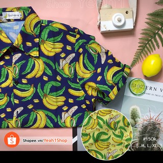 [Yeah1Shop]- Áo sơ mi trái cây chuối to (M, L, XL) (SMHH)