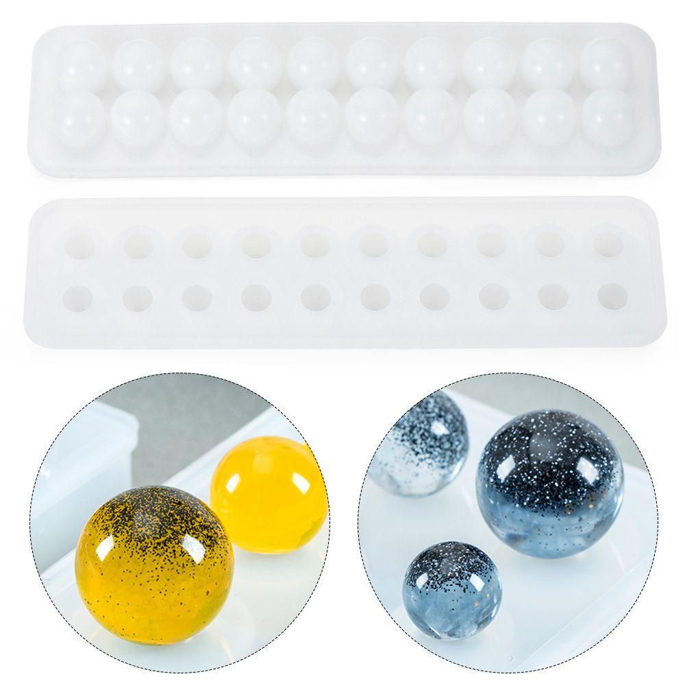 MUVAKO Khuôn Tròn Làm Hạt Cườm Thủ Công Bằng Silicone|Khuôn Nhựa Làm Trang Sức