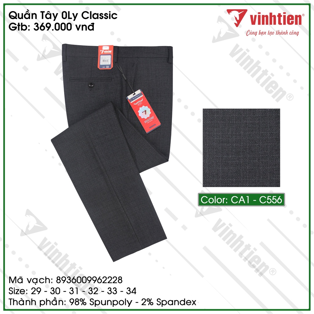 Quần Tây Công Sở Nam (Nhiều Màu) 0ly Classic Vĩnh Tiến 369