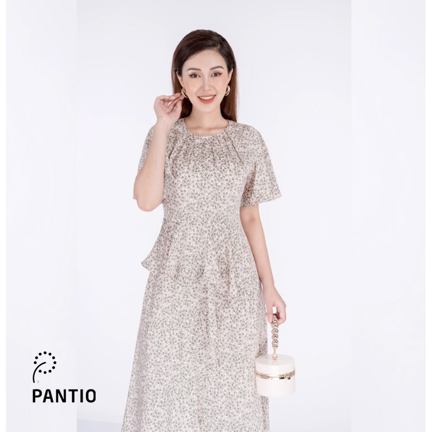 FDC32983 - Đầm công sở vải lụa in họa tiết dáng ôm - PANTIO