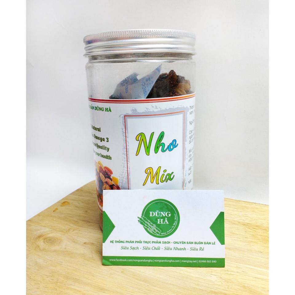 Nho khô mix 3 màu (nho đen, nho xanh, nho đỏ) 500g