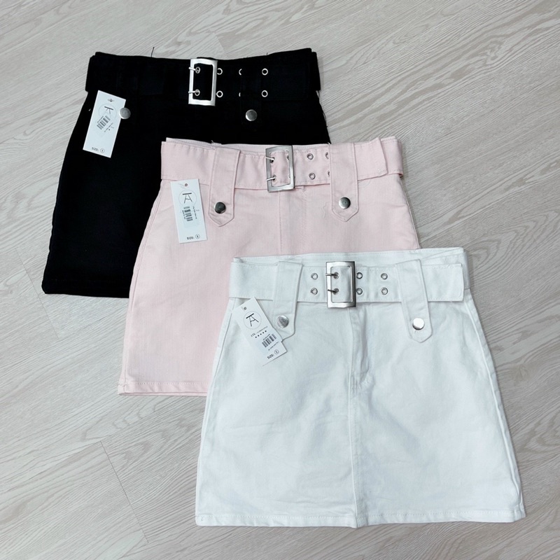 Chân váy nữ form ngắn chất vải Kaki Tặng nịt 3 Có Quần Trong Size SML 2 màu Trắng Đen feedback - Bảo An Shop
