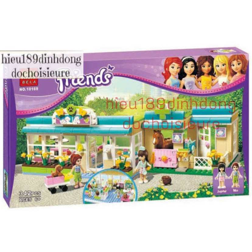 Lắp ráp xếp hình NOT Lego Friends 3188 Bela 10169 : Bệnh Viện Thú Y Hồ Trái Tim 342 mảnh