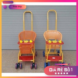 [Freeship - Xả Kho]  Xe đẩy mây gấp gọn cho bé