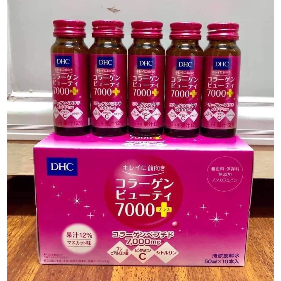 Nước uống Collagen DHC Beauty 7000 Plus Nhật Bản (10 chai x 50ml)