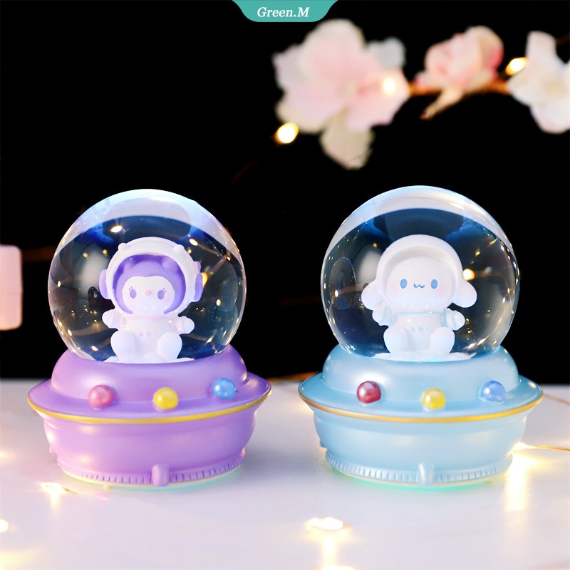 Quả Cầu Pha Lê Mini Màu Hồng Sanrioed Kawaii Hình Melody Cinnamoroll Làm Quà Tặng Sinh Nhật