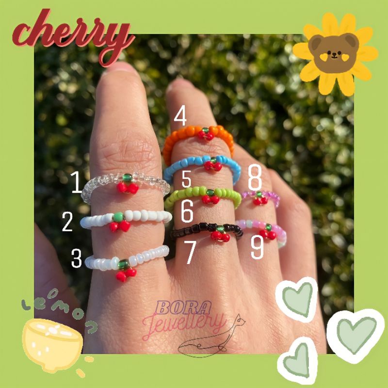Nhẫn cherry nhiều màu 🍒🍒