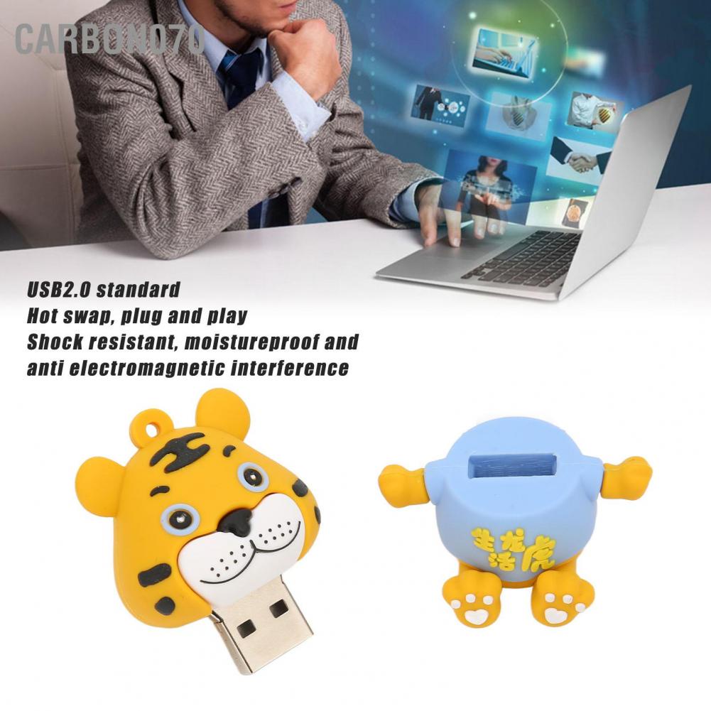 Hàng Sẵn Ổ đĩa flash USB2.0 hoạt hình con hổ dễ thương Ổn định Tốc độ cao【Carbon070】