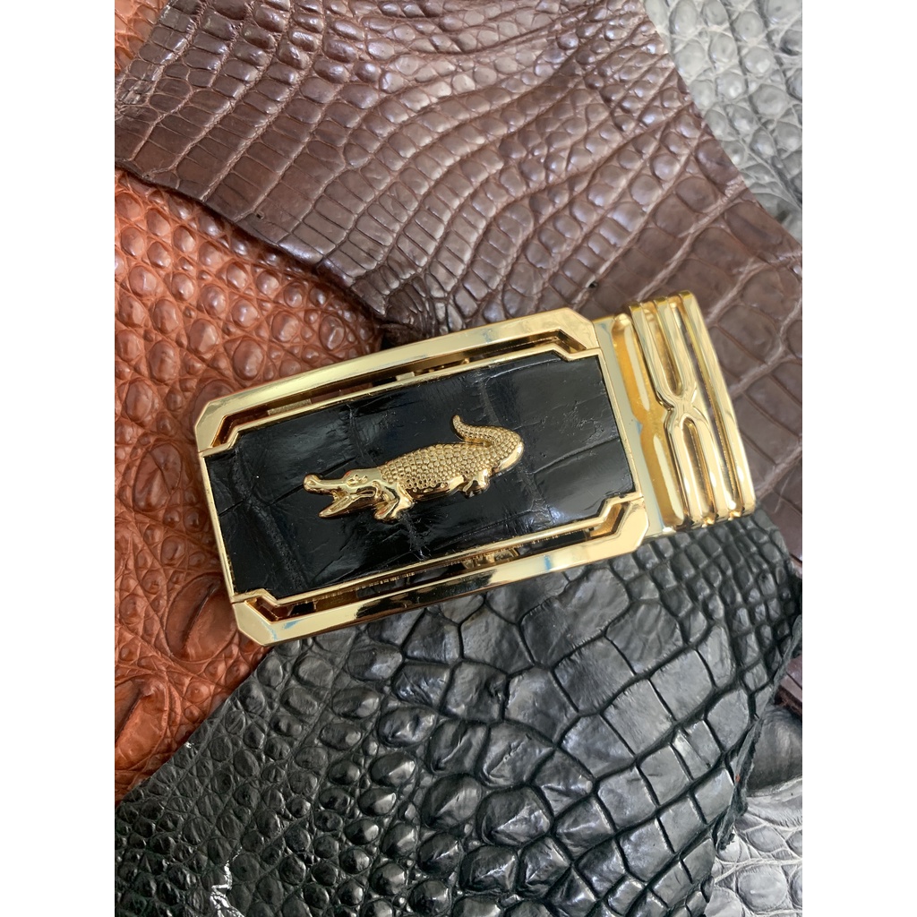 Mặt khóa thắt lưng nam da cá sấu 100% - Đầu khóa thắt lưng cao cấp 2 màu NGƯƠI SÀNH DA