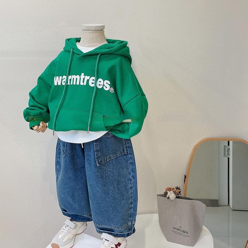Bộ Áo Hoodie + Quần Jean Thời Trang Cá Tính Cho Bé Trai