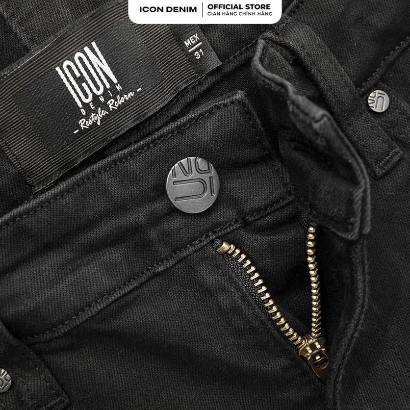 Quần Jean Nam Đen Trơn ICON DENIM Dáng Ôm Slim-fit Trẻ Trung, Co Giãn Tốt | BigBuy360 - bigbuy360.vn