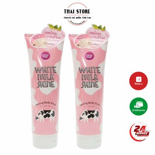 Tẩy Tế Bào Chết Toàn Thân Trắng Da Sữa Bò Cathy Doll White Milk Shine Peeling Body Scrub (320ml)