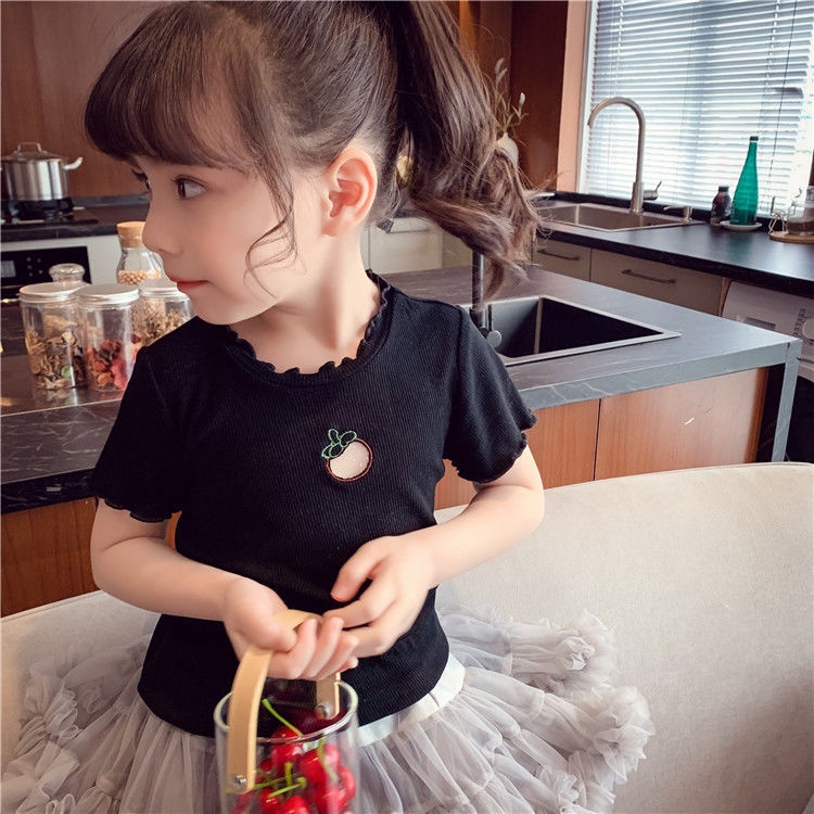 Áo thun tay ngắn phong cách Hàn Quốc thời trang mùa hè 2021 mới cho bé gái