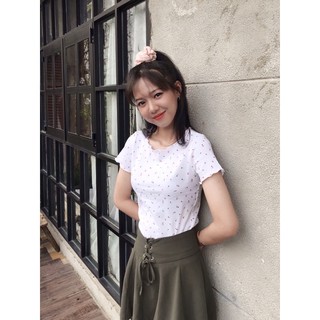 Áo thun cotton hoa nhí