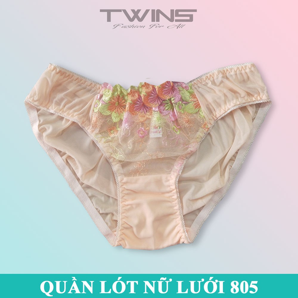 Quần lót ren sexy phối lưới cao cấp Beautiful 805 mềm mại xuyên thấu gợi cảm thoáng mát size từ 50kg-60kg
