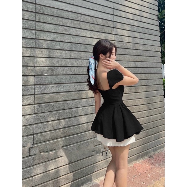 Set áo peplum tay tiên phối chân váy dập ly siêu xinh - KÈM HÌNH THẬT USA FASHION