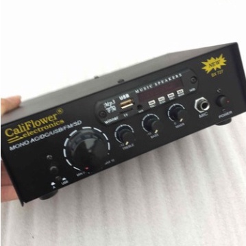 Amply Karaoke mini CALIFLOWER BX727 - AC220 - 240V - DC12V -  bluetooth - USB - thẻ SD - radio - mic - echo