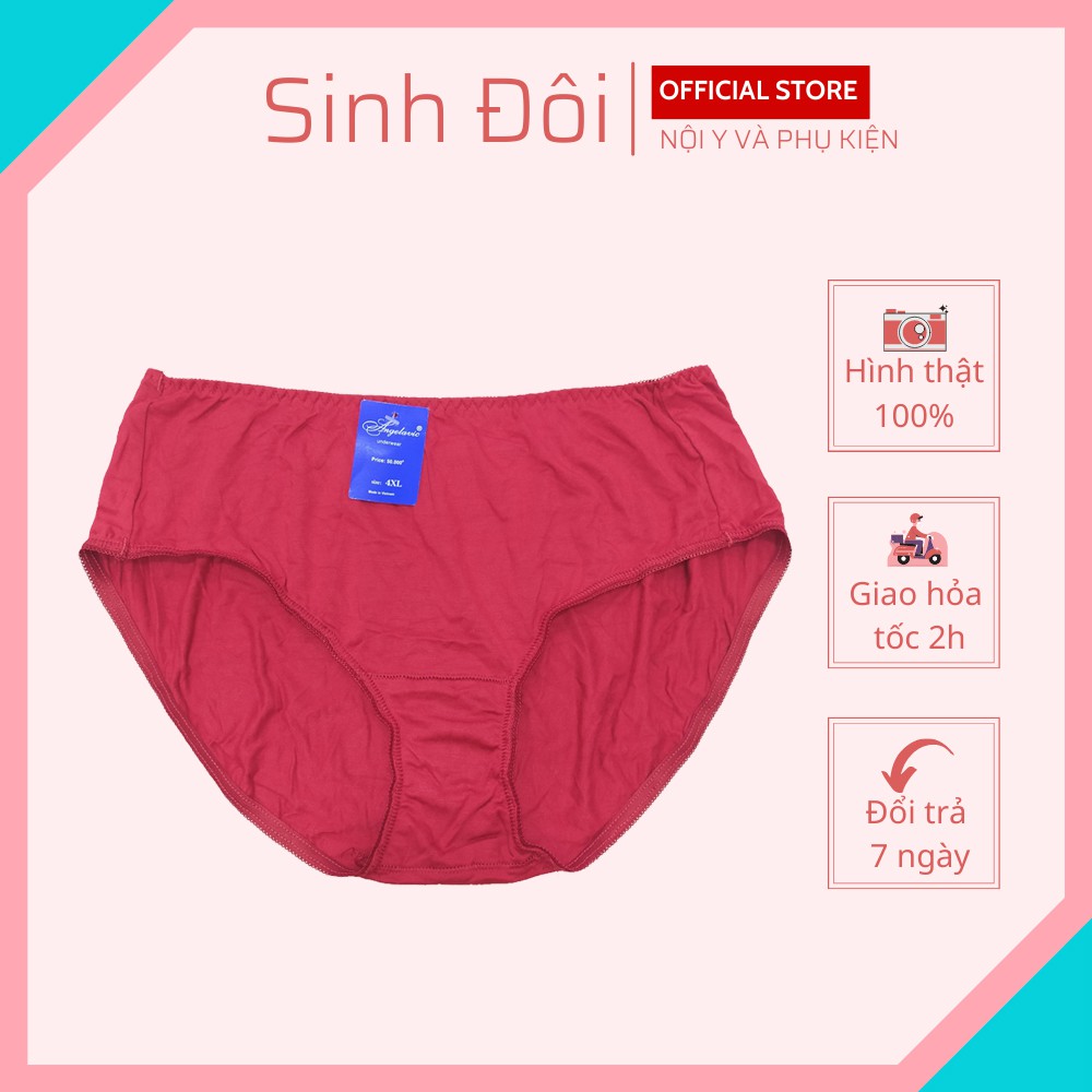 Quần lót nữ cotton cao cấp trơn bigsize chất liệu mềm mại thoáng mát thiết kế đơn giản size lớn từ 70kg-90kg