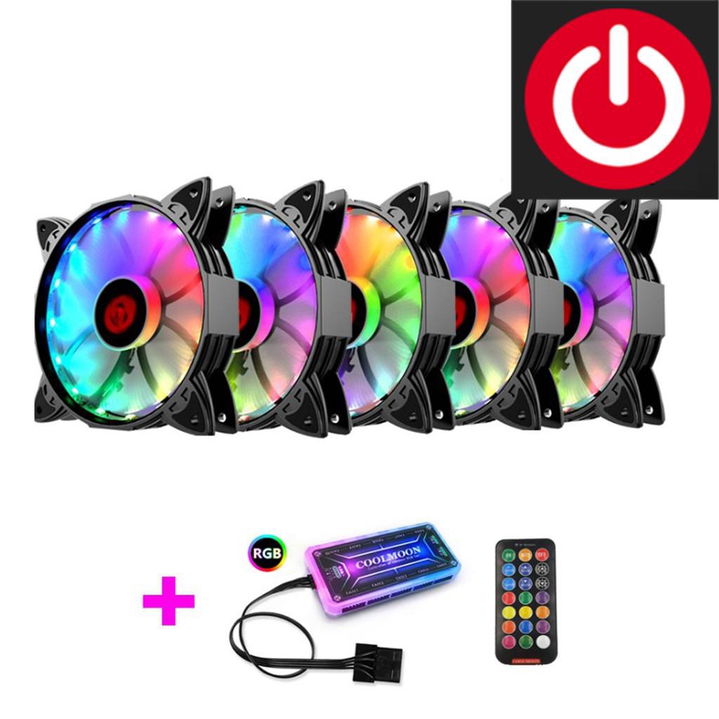 Bộ 5 Quạt Tản Nhiệt, Fan Case Coolmoon Led RGB Dual Ring Coolman
