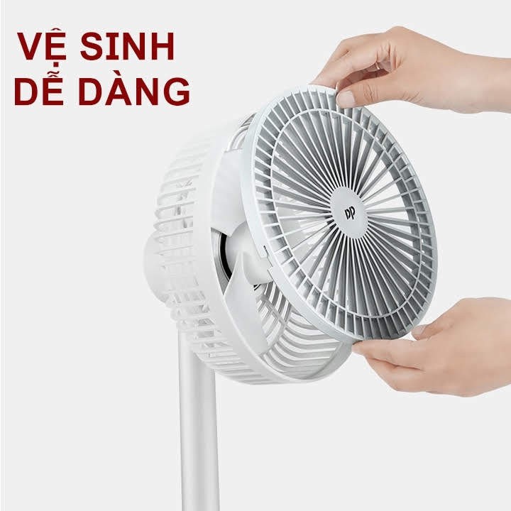 (sale) Quạt sạc để bàn có đèn Led đa năng DP-7627