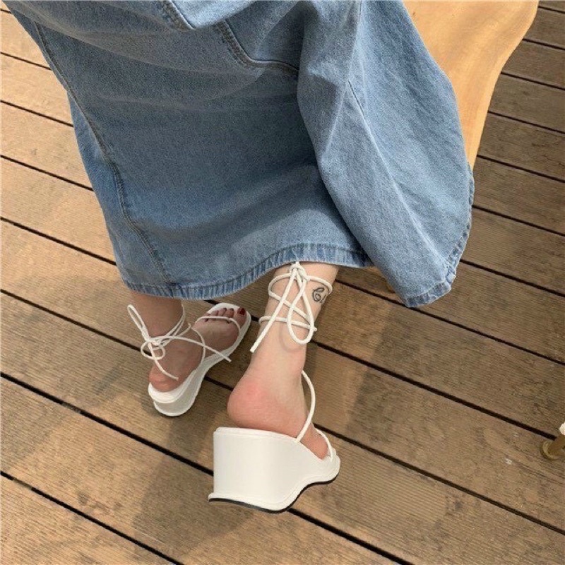 SANDAL XUỒNG 7cm QUAI CỘT DÂY MÙA HÈ 2022