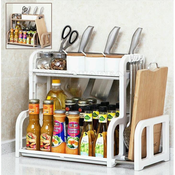 [GIÁ SỈ ⚡] KỆ ĐỂ GIA VỊ ĐA NĂNG NHÀ BẾP 2 TẦNG LOẠI CAO CẤP